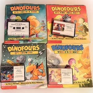 Set of 4 Early Childhood Listening Center 16 Books and Cassettes Dinofours